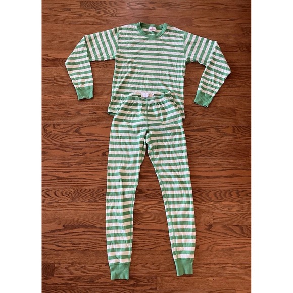 Hanna Andersson Other - Hanna Andersson Organic Cotton Long Sleeve Pajamas White/Green Stripe Size XS